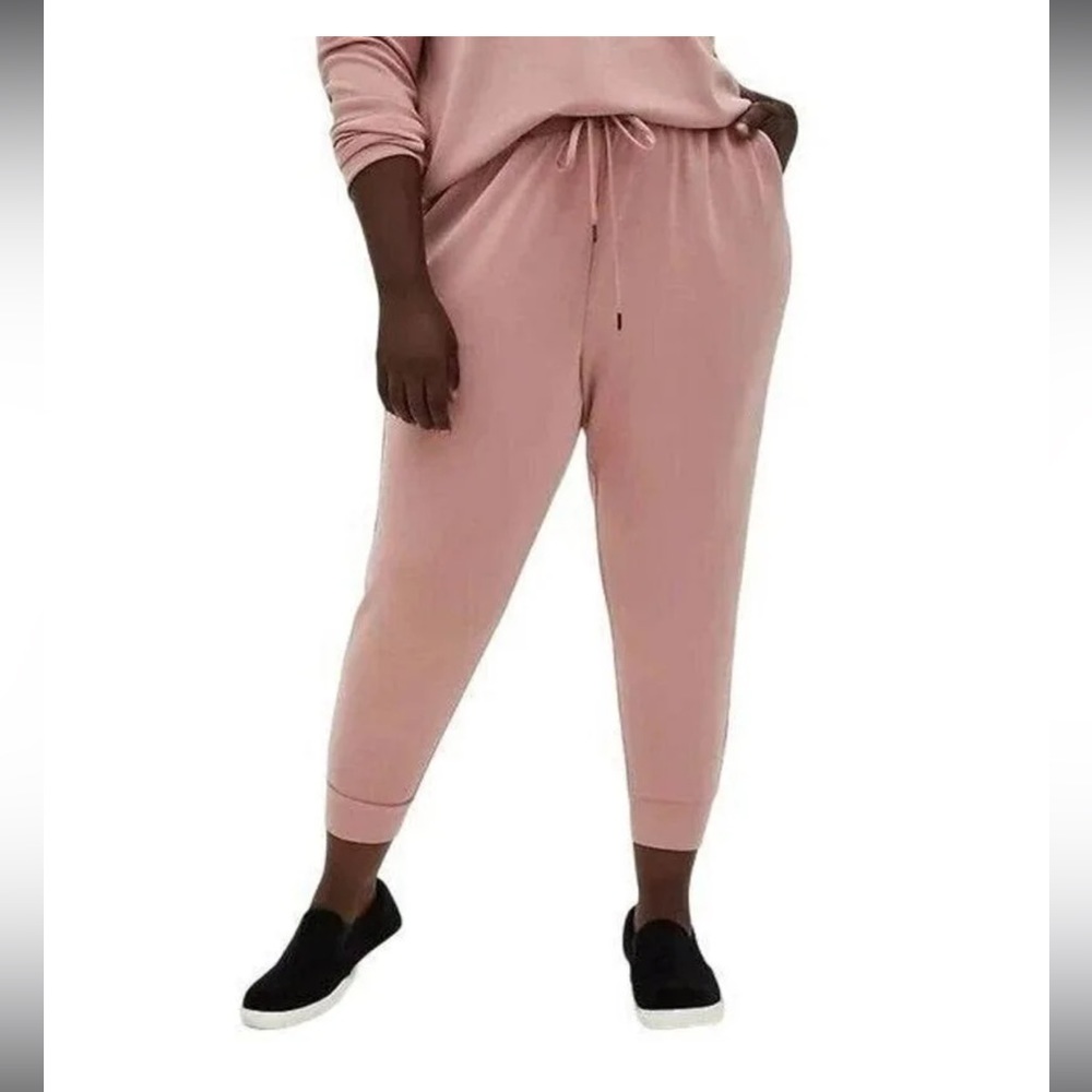 Torrid Relaxed Fit Crop Jogger Lounge Pants Dusty Rose Pink Drawstring Womens